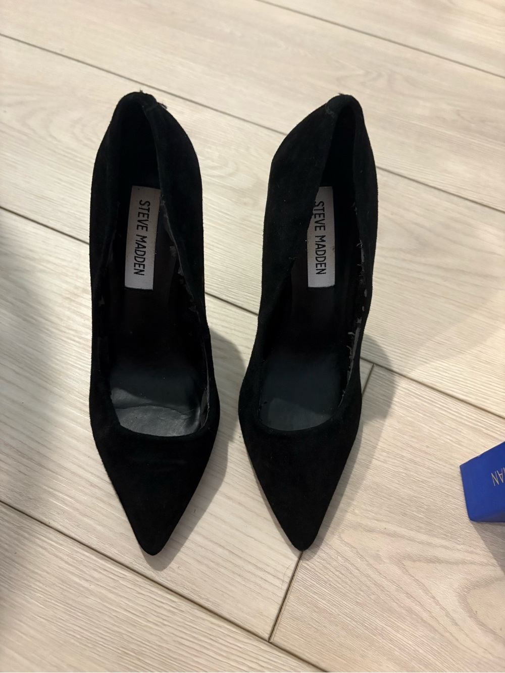 Steve Madden Black Suede Pointed Toe Heels